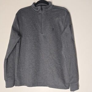 DKNY Quarter Zip Pullover Gray Stretch Comfort Modern Minimalist M Normcore NWT